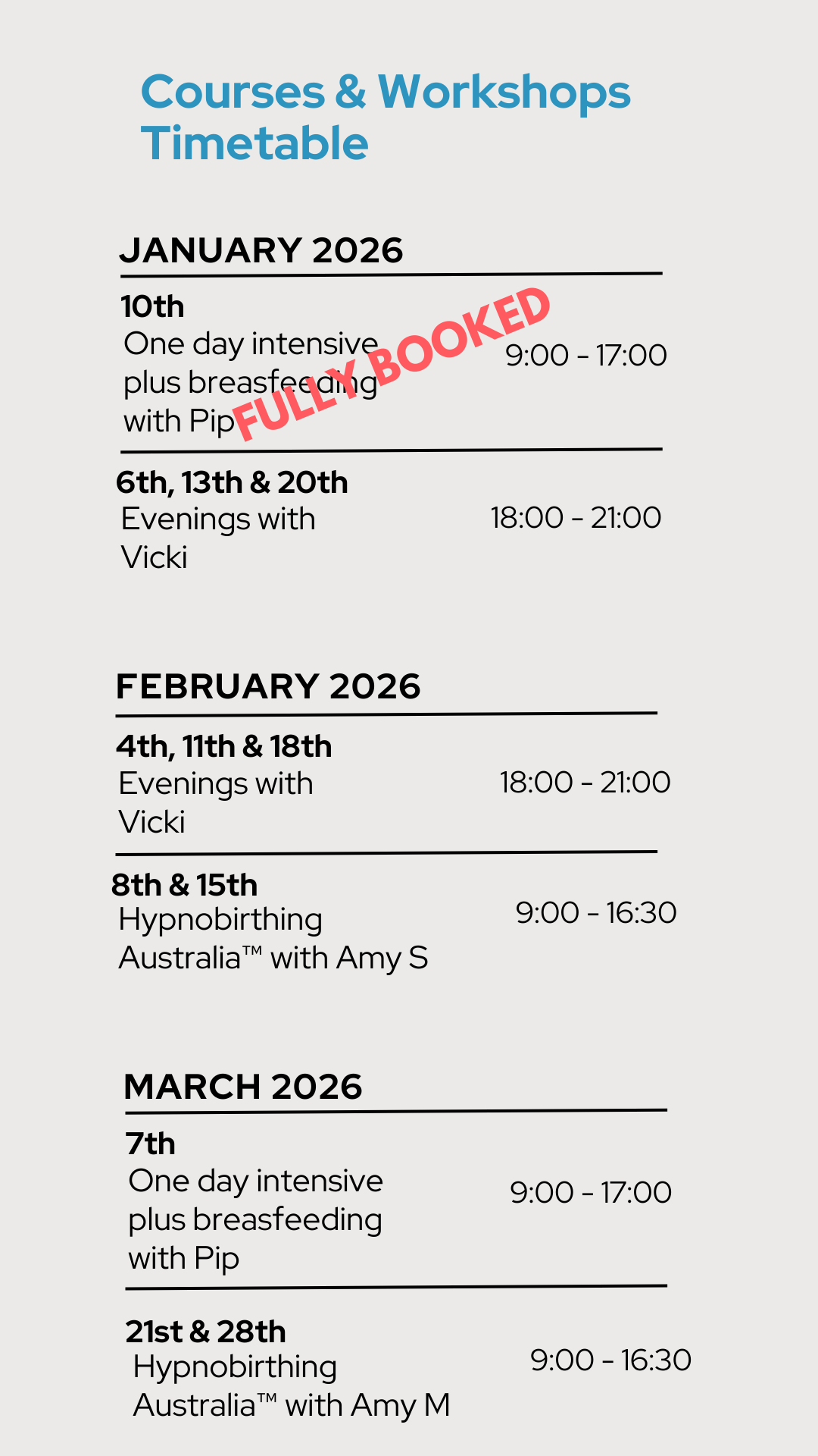 Beige Black Modern Schedule Ceramic Workshop Instagram Story (3) Hypnobirthing Classes Perth