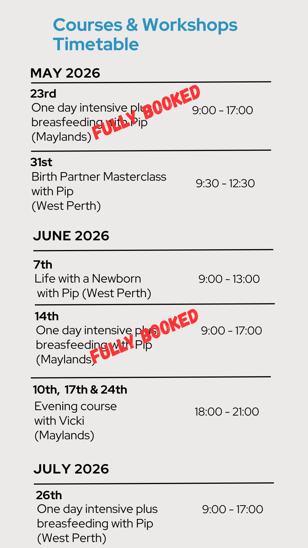 Hypnobirthing Classes Perth