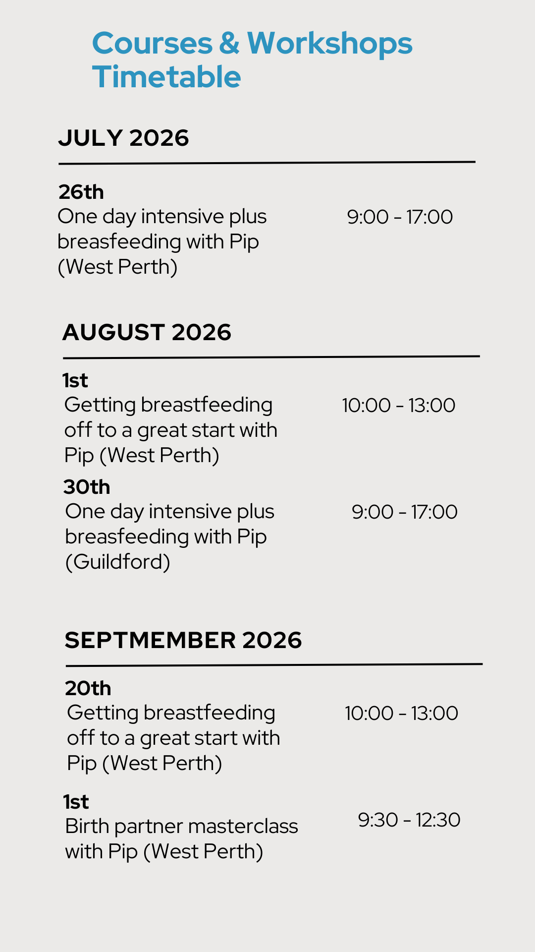Beige Black Modern Schedule Ceramic Workshop Instagram Story (7) Birth Classes Perth