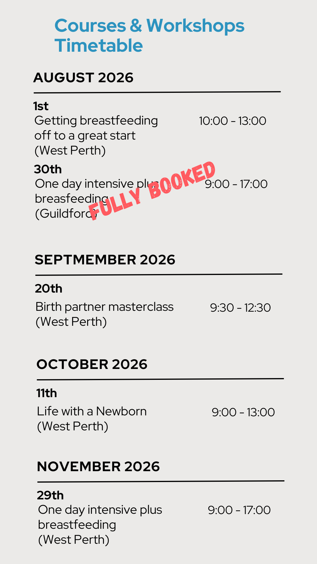 Beige Black Modern Schedule Ceramic Workshop Instagram Story (8) birth classes perth